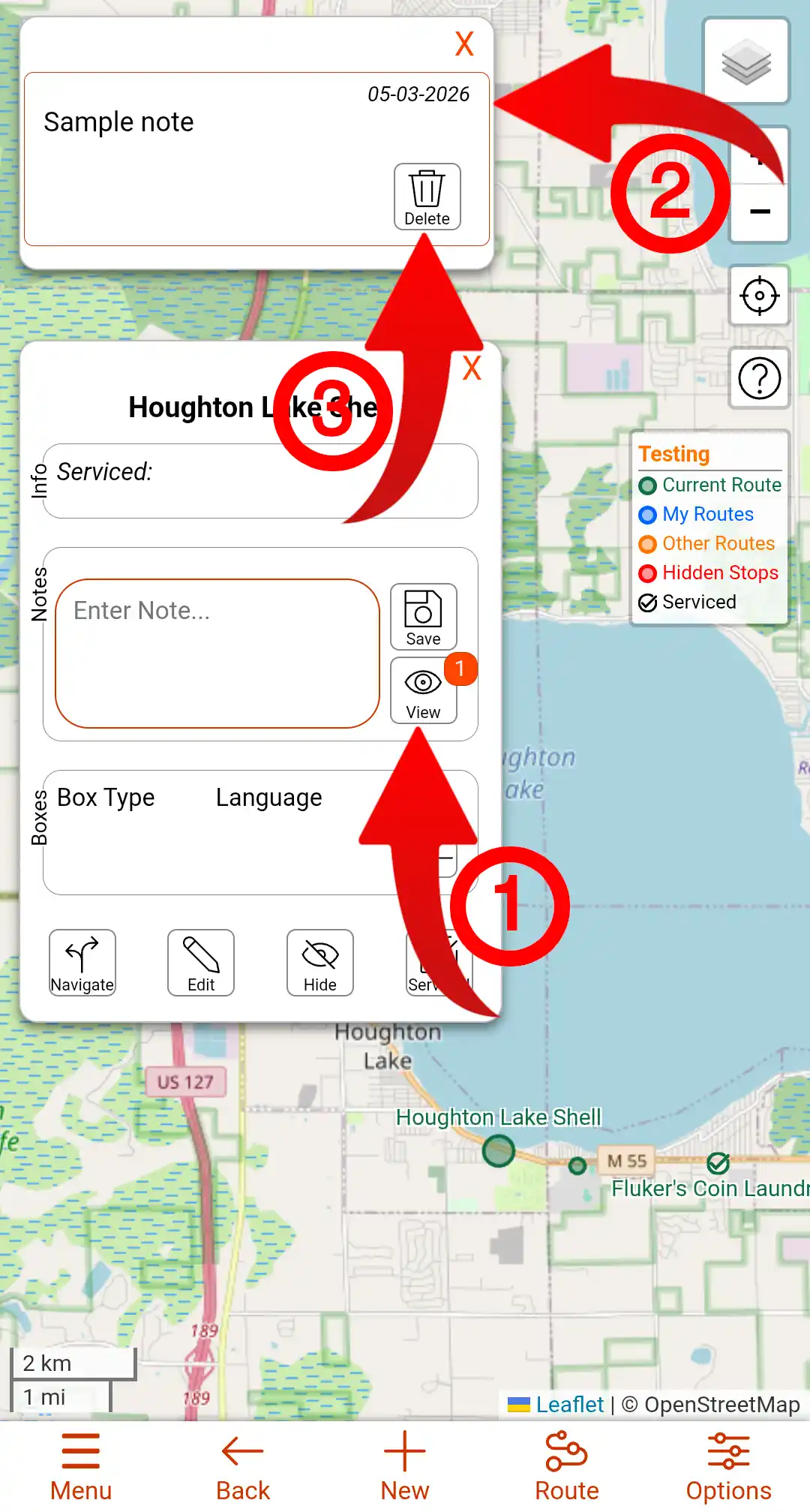Image of how to Delete Stop Notes