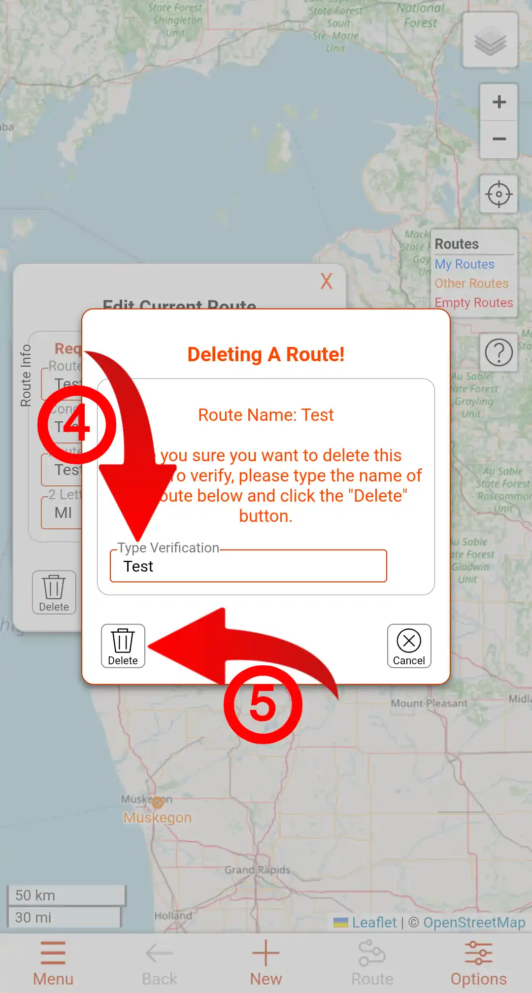 Delete Route Workflow Image 3