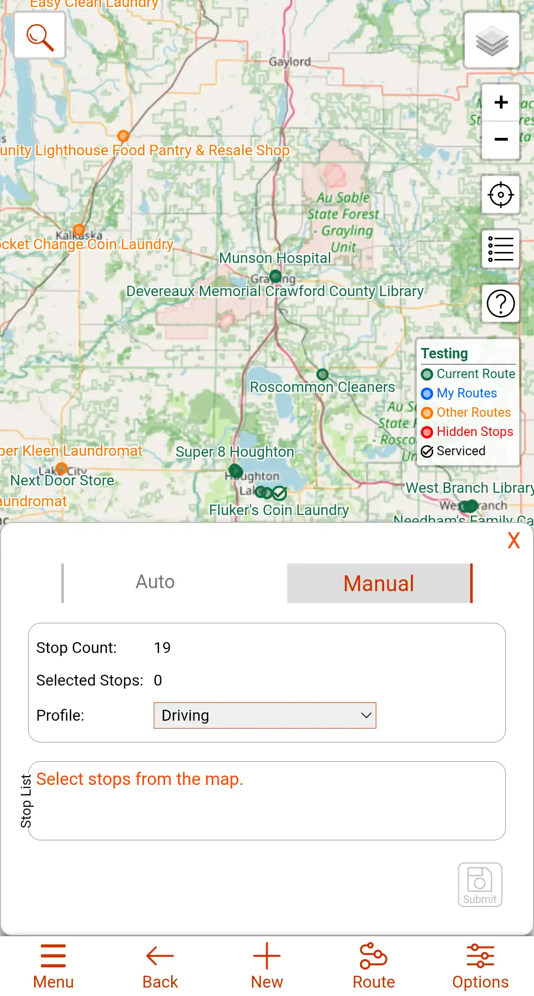 Image of the Manual Routing Interface.